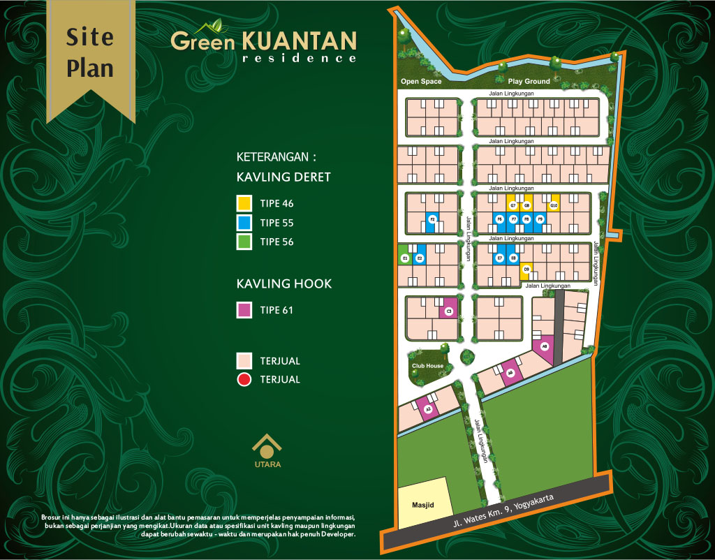Siteplan Perumahan Di Jogja 2023, Green Kuantan Residence