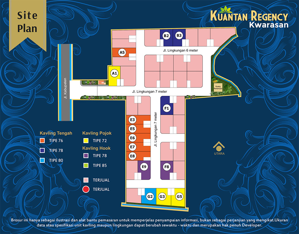 Site Plan Perumahan Kuantan Regency Kwarasan Jogja