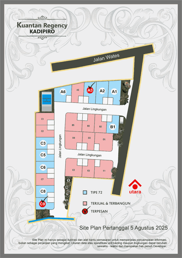 Site Plan Perumahan Kuantan Regency Kadipiro