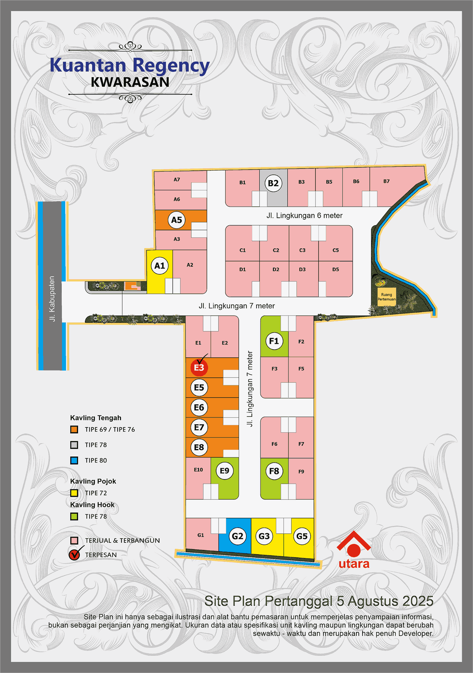 Site Plan Perumahan Kuantan Regency Kwarasan Jogja