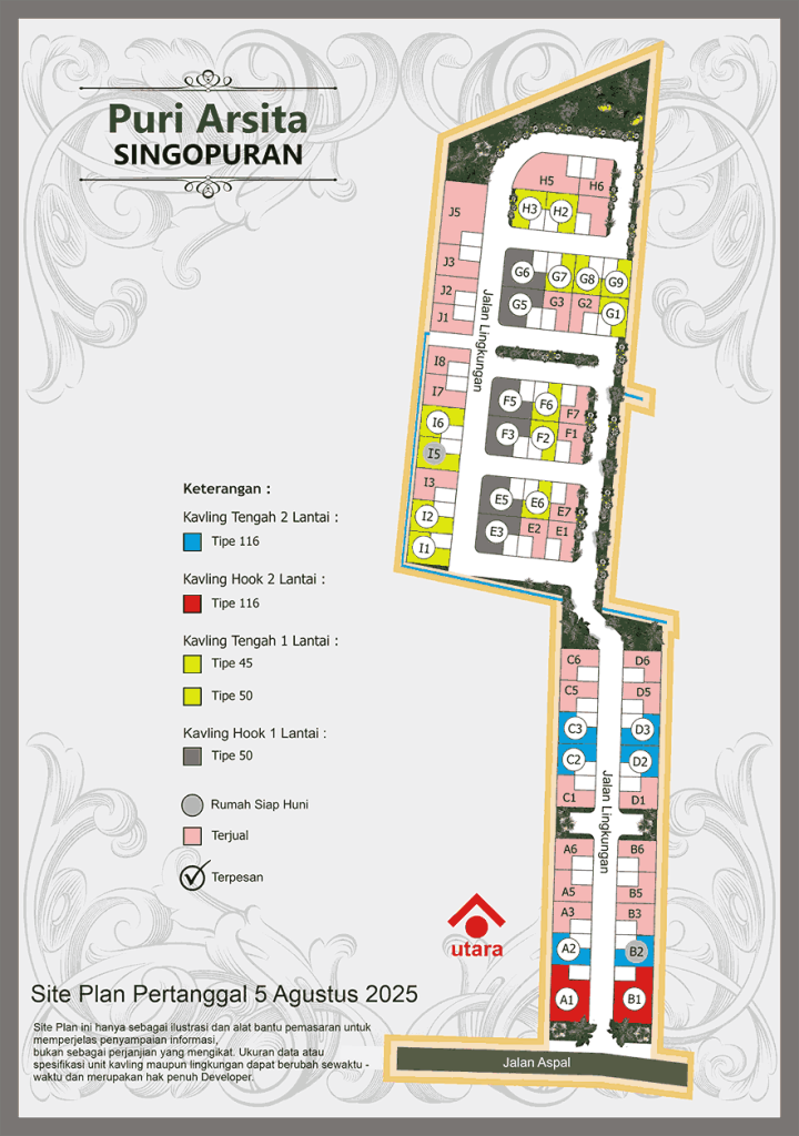 Site Plan Perumahan Puri Arsita Singopuran