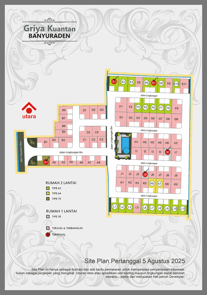 Site Plan Perumahan di Jogja 2025, Perumahan Griya Kuantan Banyuraden