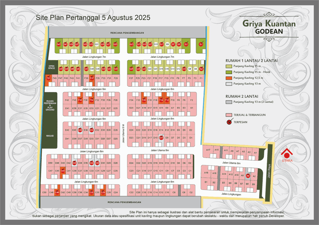 Site Plan Perumahan Jogja, Griya Kuantan Godean