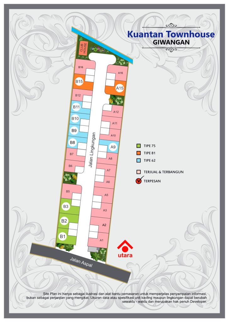 Site Plan Perumahan Jogja 2026, Kuantan Townhouse Giwangan