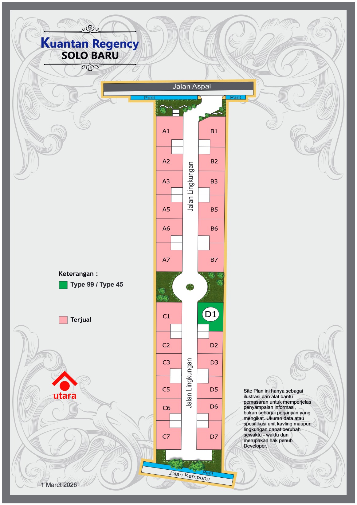 Site Plan Perumahan Kuantan Regency Solo Baru