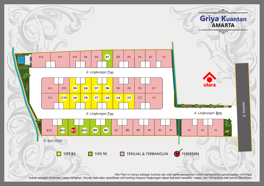 Siteplan Perumahan Di Jogja 2026, Perumahan Griya Kuantan Amarta