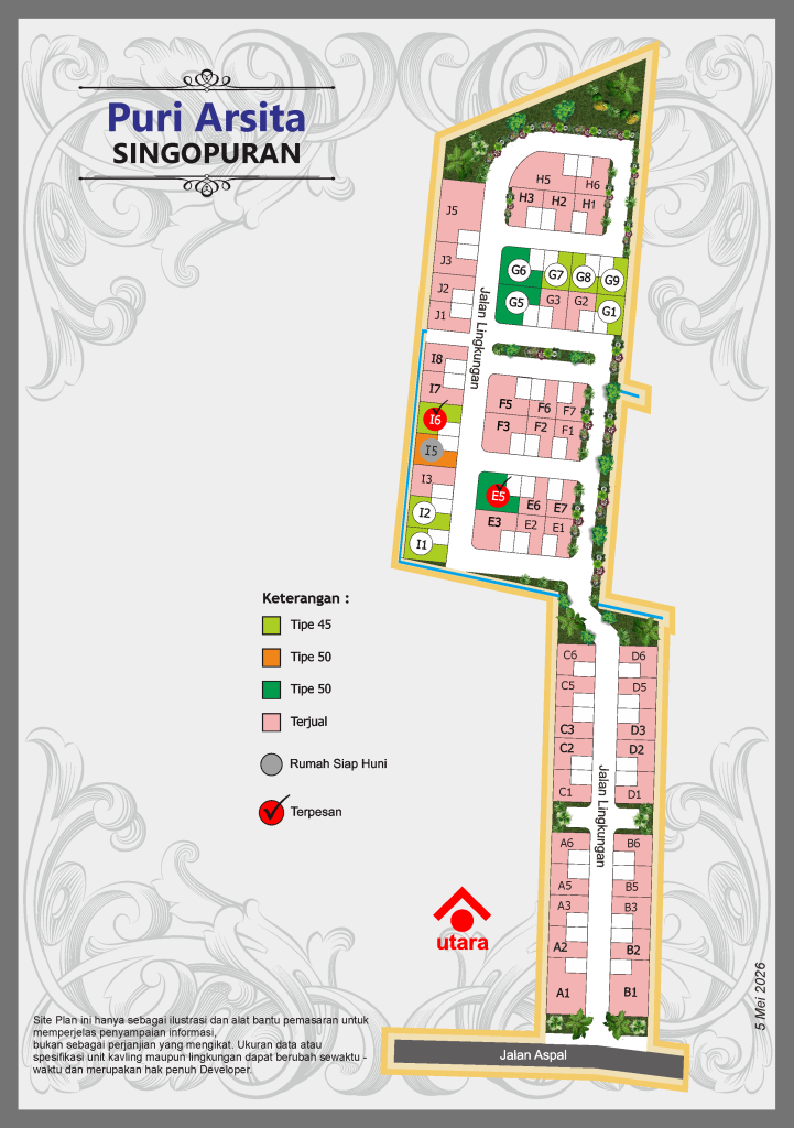 Site Plan Perumahan Puri Arsita SIngopuran