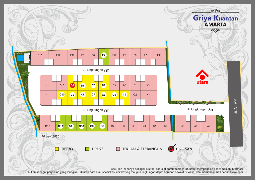 Siteplan Perumahan Di Jogja 2026, Perumahan Griya Kuantan Amarta