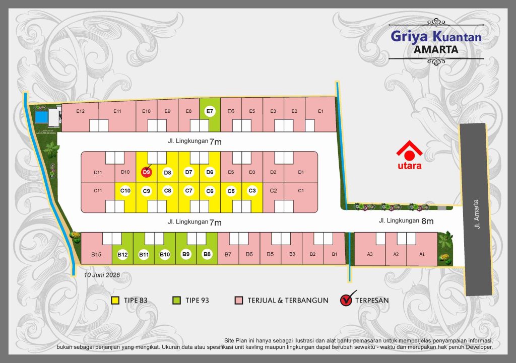 Siteplan Perumahan Di Jogja 2026, Perumahan Griya Kuantan Amarta