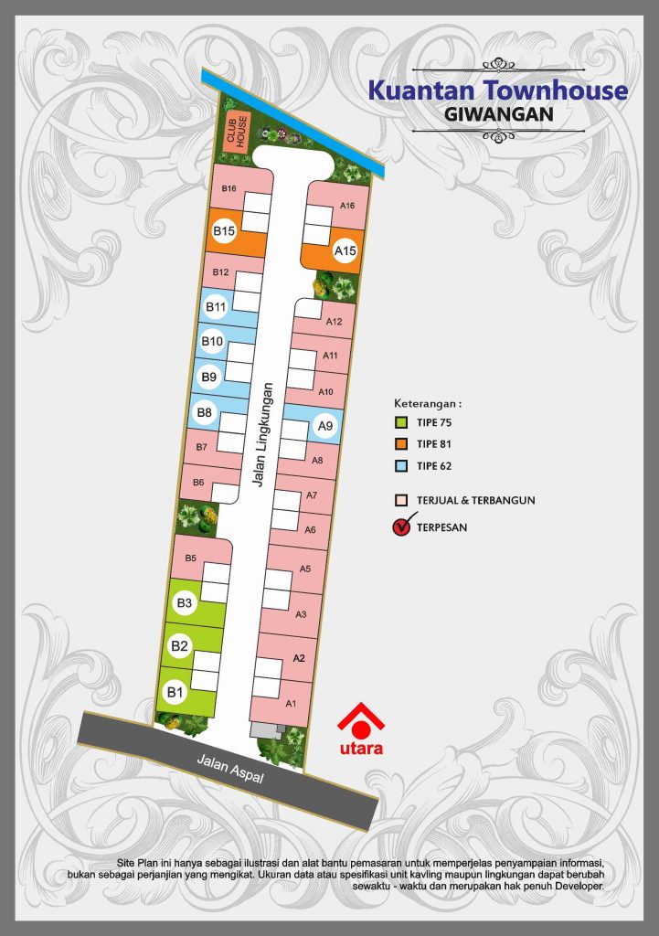 Site Plan Perumahan Jogja 2026, Kuantan Townhouse Giwangan