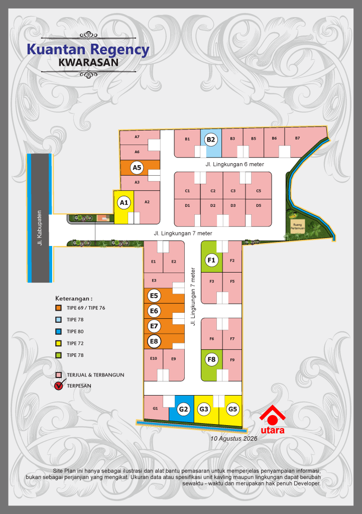 Site Plan Perumahan Kuantan Regency Kwarasan Jogja 2026